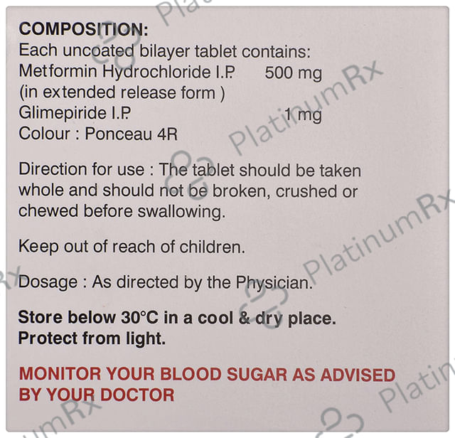 Gluconorm G 1 1/500mg Tablet PR 15s