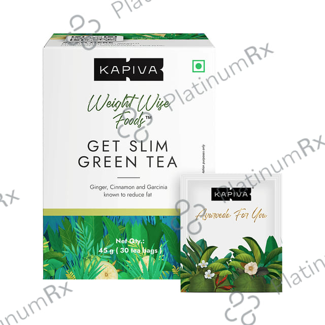Kapiva Weights Wise Foods -With Ginger, Cinnamon and Garcinia for Weight Management - Get Slim Green Tea Sachets