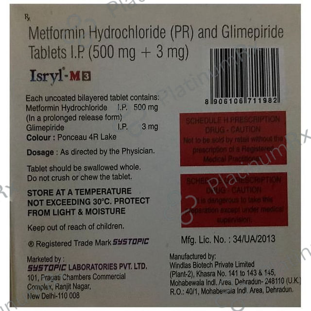 Isryl M 3/500mg Tablet PR 15s