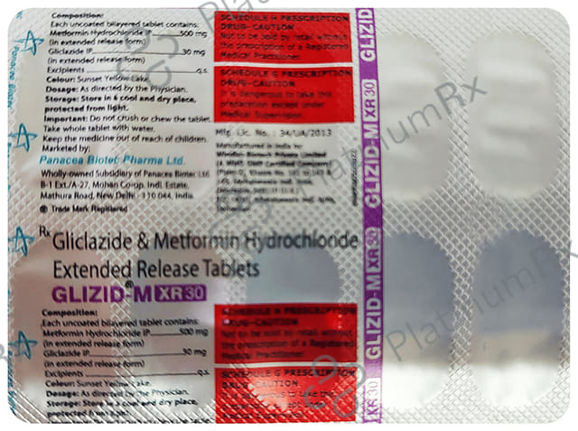 Glizid M XR 30/500mg Tablet 10s