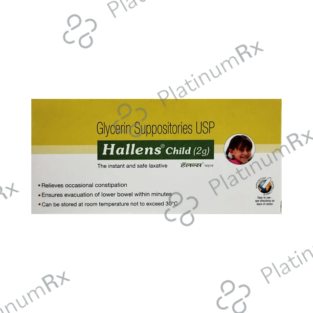 Hallens Glycerin Child 2gm Suppository 7 suppositories