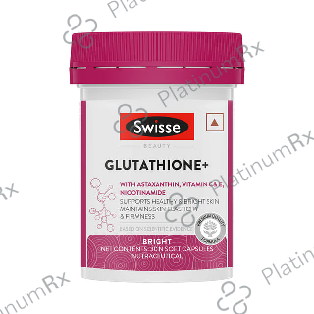 Swisse Glutathione+ Soft Capsule with Astaxanthin, Vitamin C & E, Nicotinamide for Healthy & Bright Skin