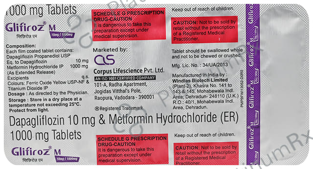 Glifiroz M 10/1000mg Tablet ER 10s