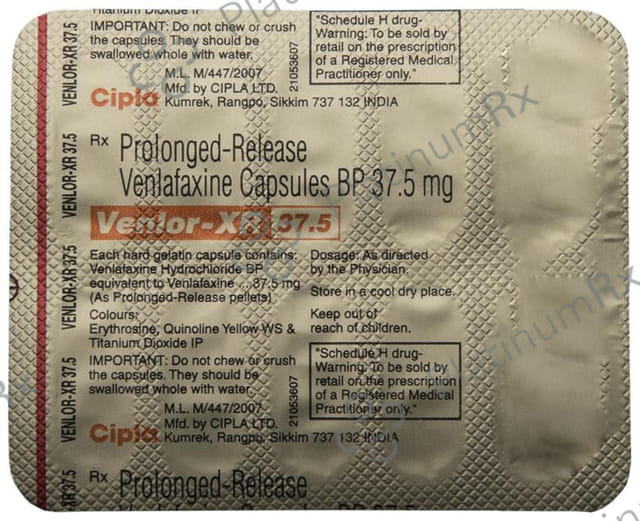 Venlor XR 37.5mg Capsule PR 10s
