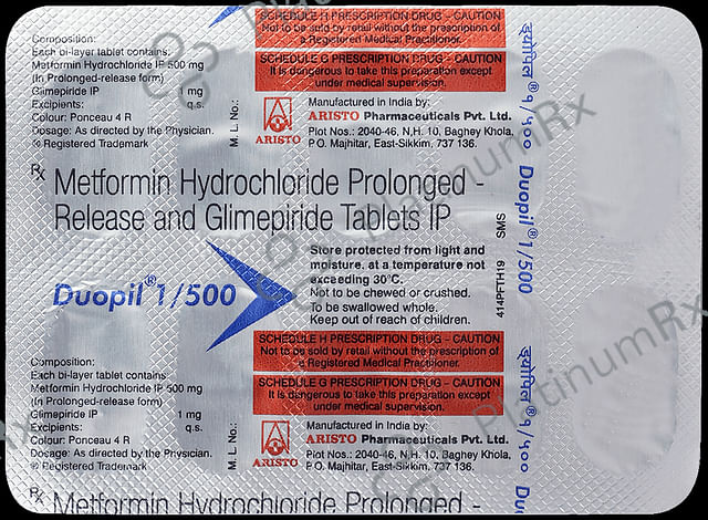 Duopil 1/500mg Tablet PR 10s