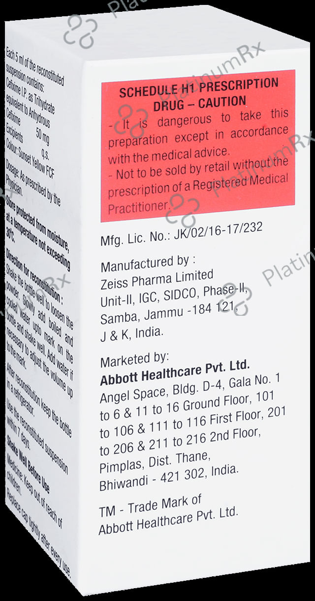 Safexim 50mg Dry Syrup 30ml