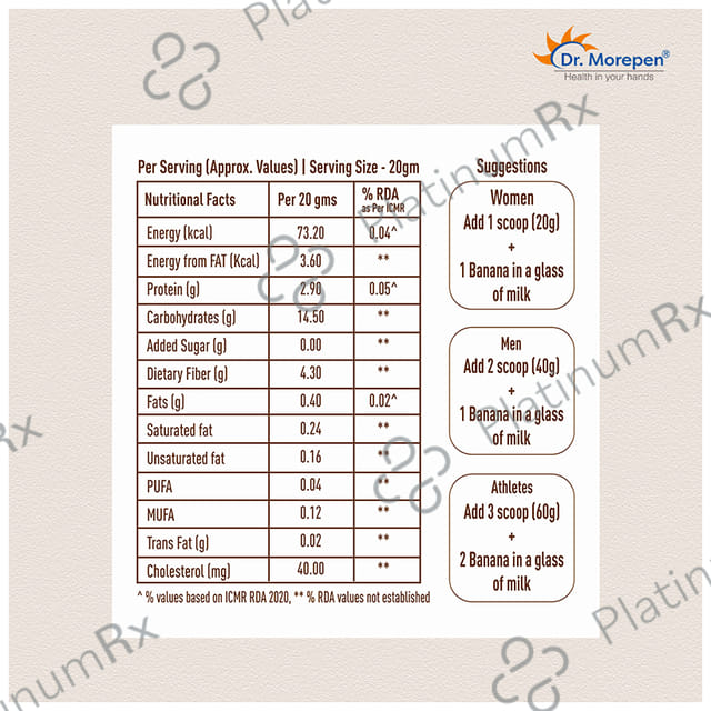 Dr. Morepen Weight Gainer for Metabolism & Lean Muscles - Flavour Irish Chocolate