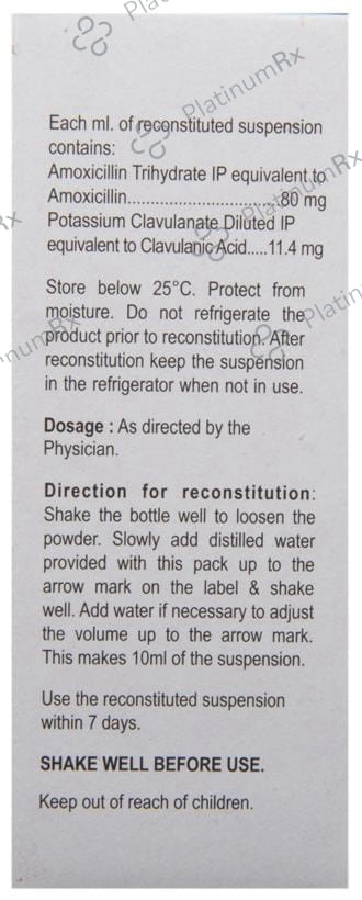 Clavam Paediatric Oral Suspension 10ml