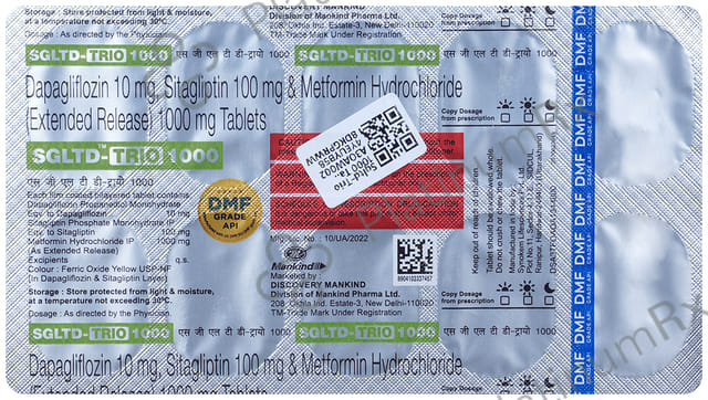 Sgltd Trio 10/1000/100mg Tablet 10s
