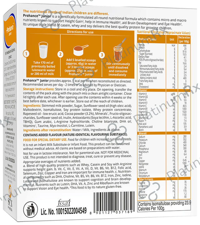 Prohance Junior Refill Chocolate Flavour Powder 200gm