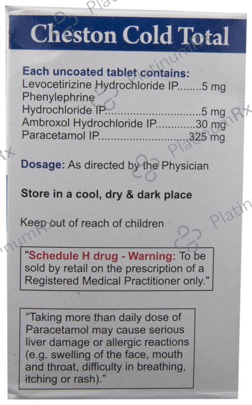 Cheston Cold Total 5/325mg Tablet 10s