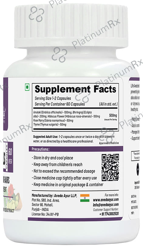 Life Aveda Premium Hair Vitals Veg Capsule