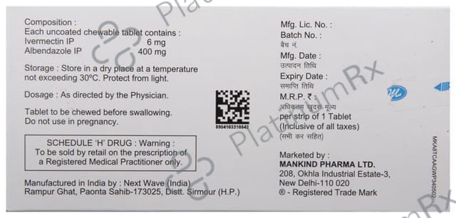 Bandy Plus 6/400mg Chewable Tablet 1s