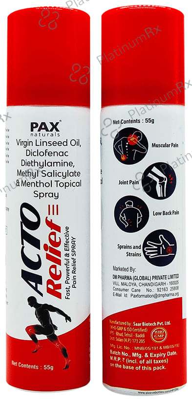 Pax Naturals Acto Relief Pain Relief Spray