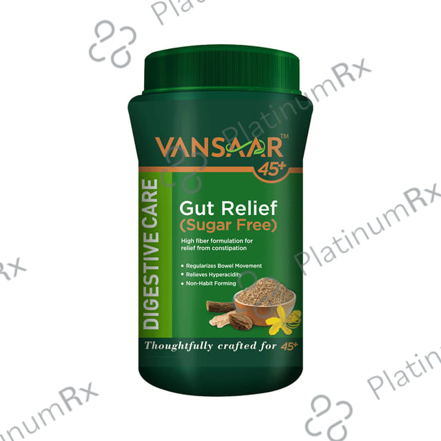 Vansaar 45+ Gut Relief - Stomach Cleanser for Constipation & Gas Powder Sugar Free 100 gm