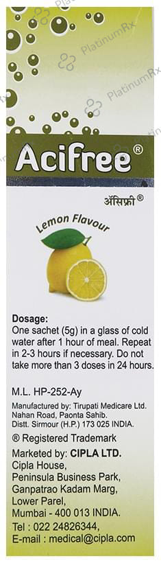 ACI Free Lemon Flavour Sachet 5gm
