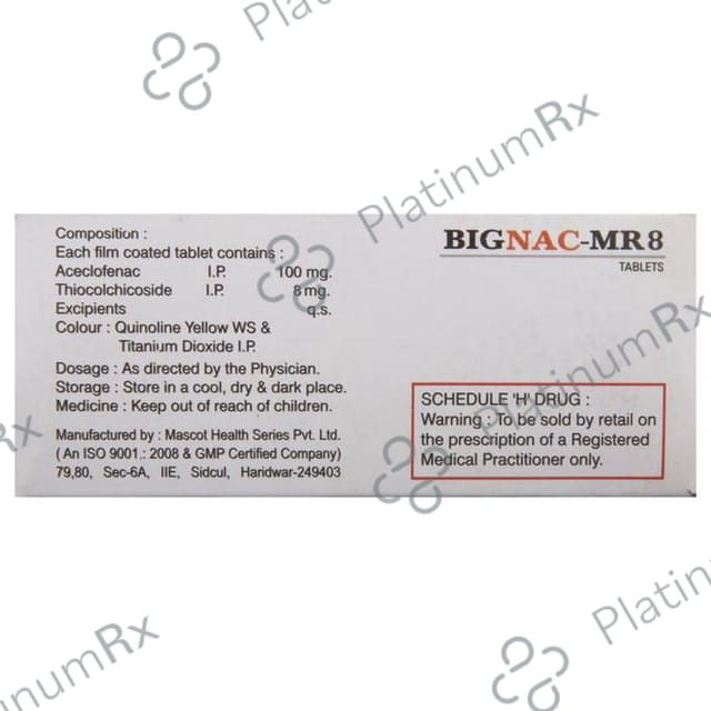 Bignac MR 8/100mg Tablet 10s
