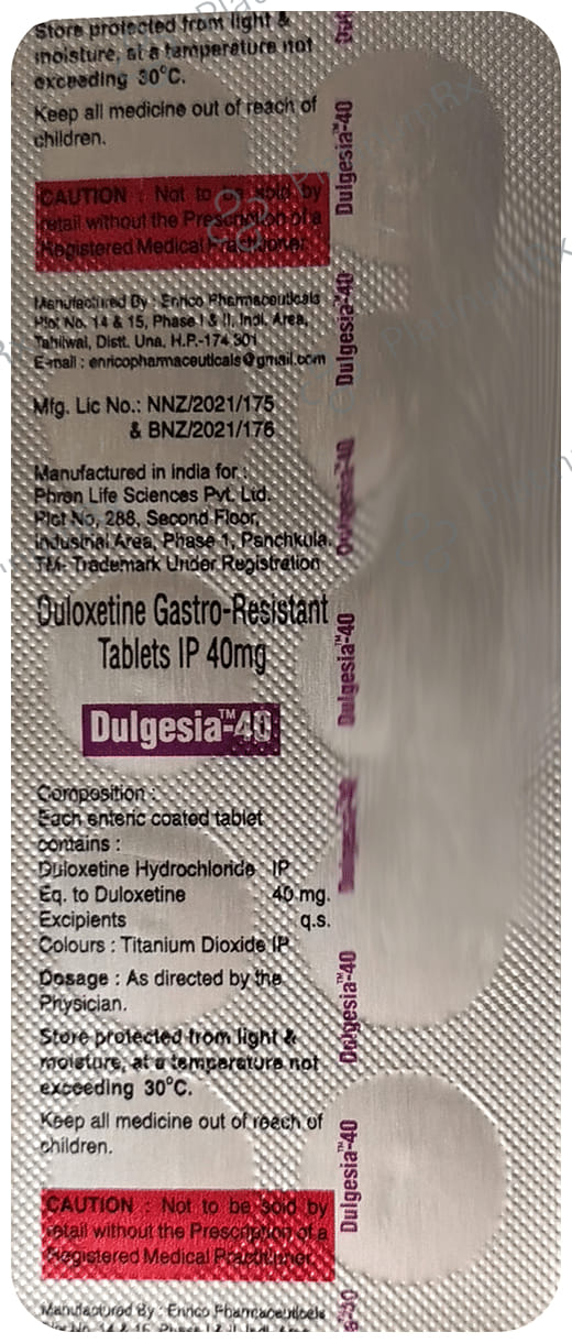 Dulgesia 40mg Tablet 10s