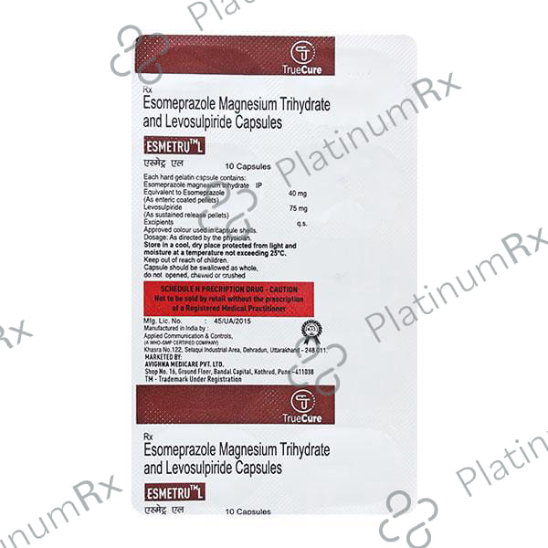Esmetru L 75/40mg Capsule 10s