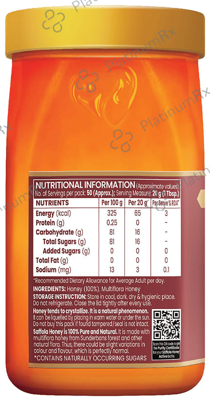 Saffola Honey Active Made with Sundarban Forest Honey No Sugar Adulteration 1kg
