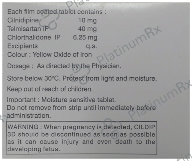 Cildip 3D 6.25/10/40mg Tablet 10s