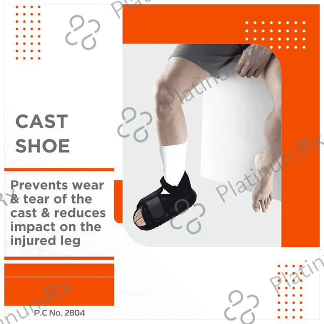 Vissco Cast Shoe, Provides Stability & Protection while the Leg is in Plaster Grey Large