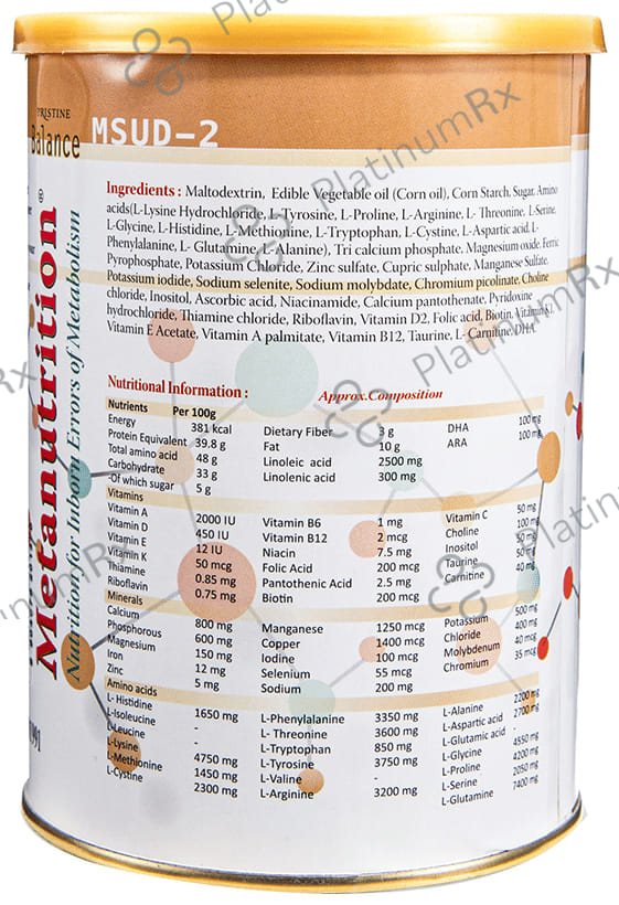 Pristine Balance Metanutrition MSUD 2 (3 Years & Above) Powder Unflavoured