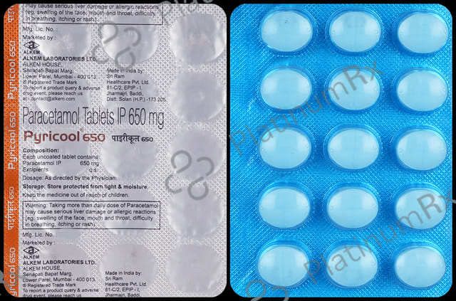 Pyricool 650mg Tablet 15 Tablet
