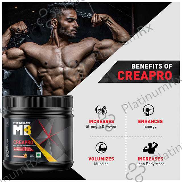 MuscleBlaze Creapro Creatine - With Creapure for Lean Muscles, Energy & Strength - Fruit Punch