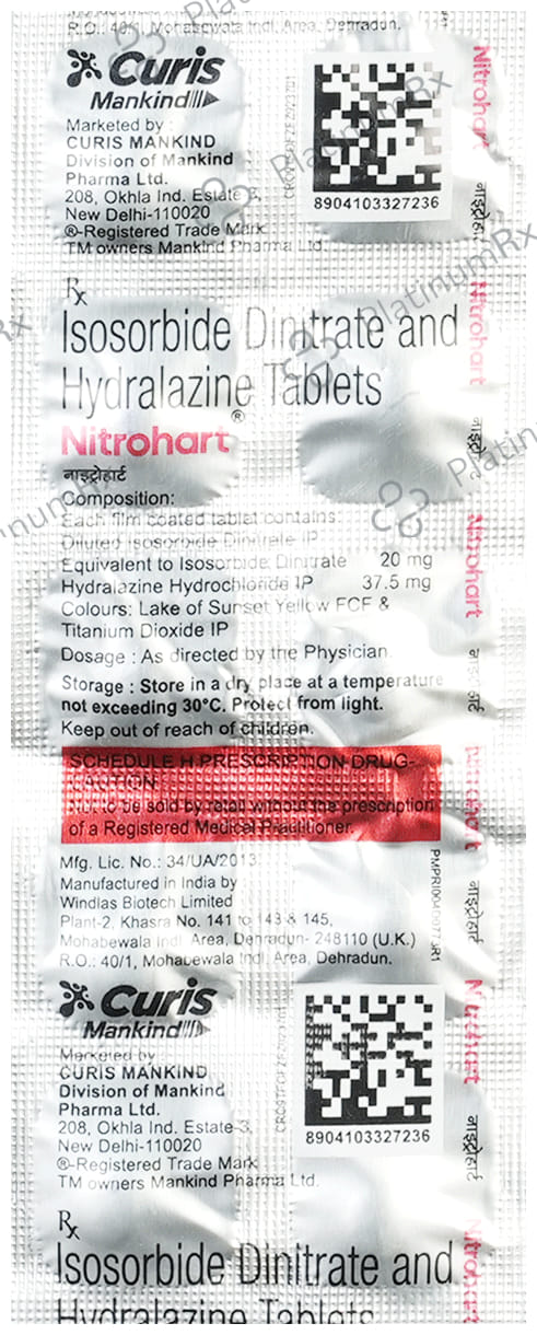 Nitrohart 37.5/20mg Tablet 10s