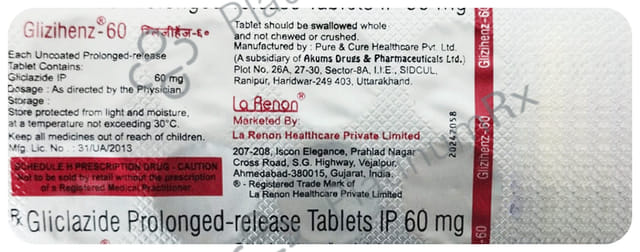 Glizihenz 60mg Tablet PR 10s