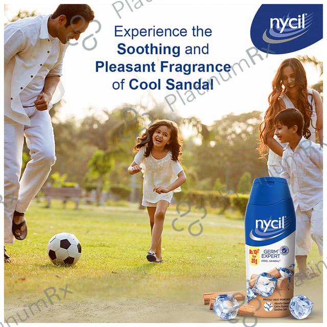 Nycil Germ Expert Cool Sandal Prickly Heat Powder with Nycil Cool Herbal 50gm Free