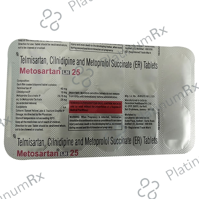 Metosartan LN 25mg Tablet ER 10s