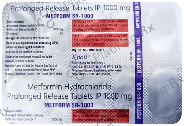 Metform 1000mg Tablet SR 10s