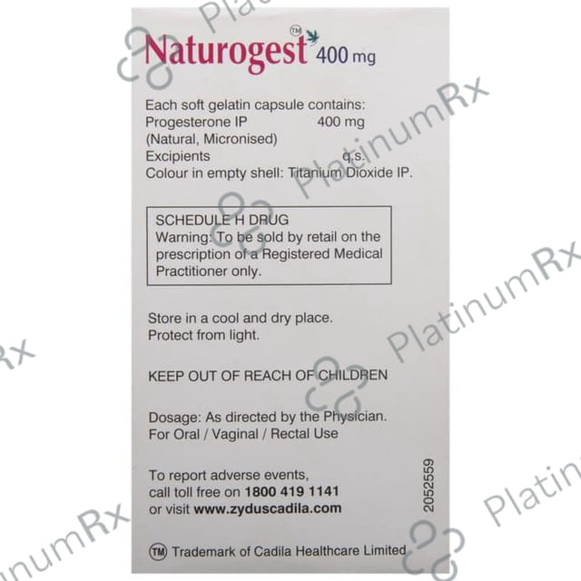 Naturogest 400mg Soft Gelatin Capsule 10s