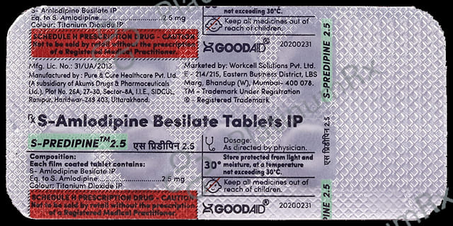 S-Predipine 2.5 Tablet