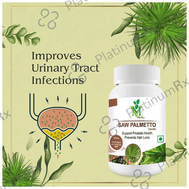 Mint Veda Saw Palmetto Vegetarian Capsules for Prostate Health and Hair Growth