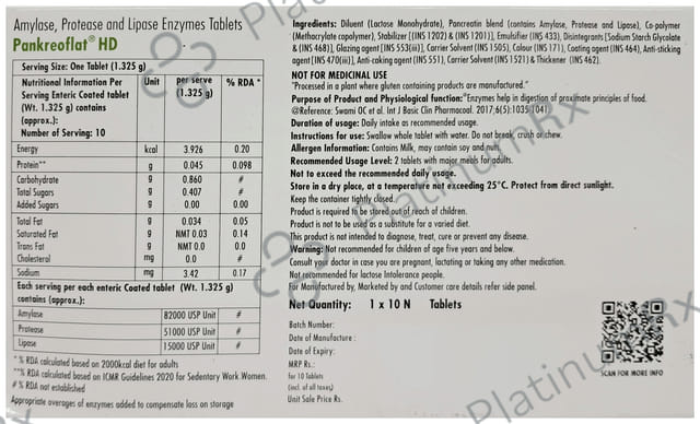 Pankreoflat HD Gluten Free Tablet 10s