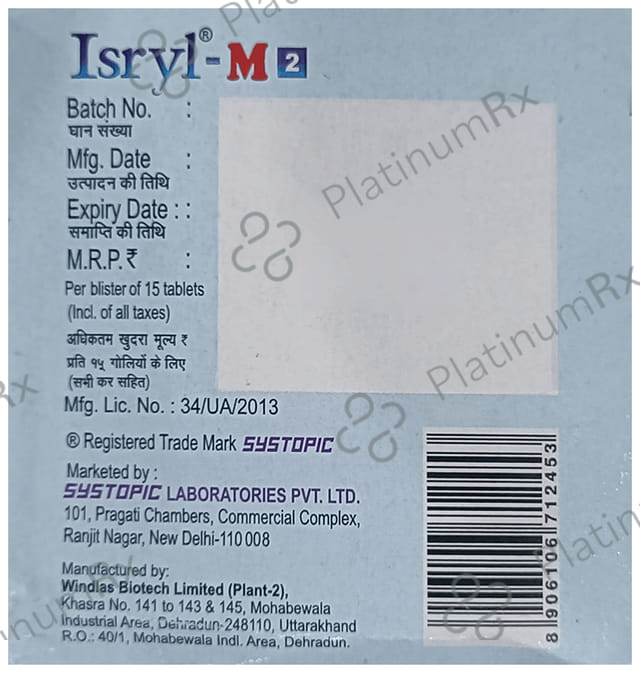 Isryl M2 2/500mg Tablet SR 15s