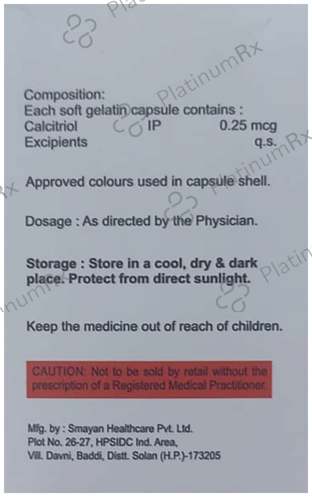 Calcilol 0.25mg Softgel Capsule 10s
