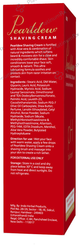Pearldew PH Balanced Shaving Cream (100gm Each) 4 Tubes