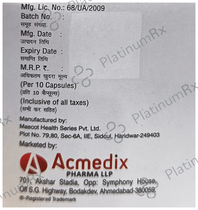 Acmerose CV 10mg Capsule 10s