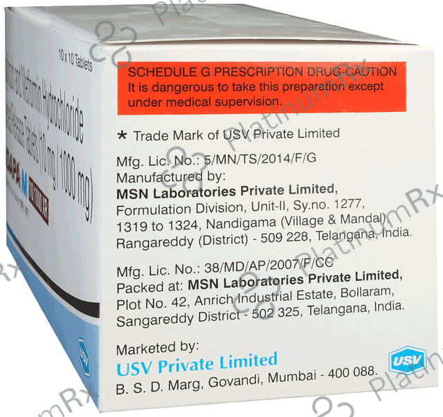 Udapa M 10/1000mg Tablet 10s