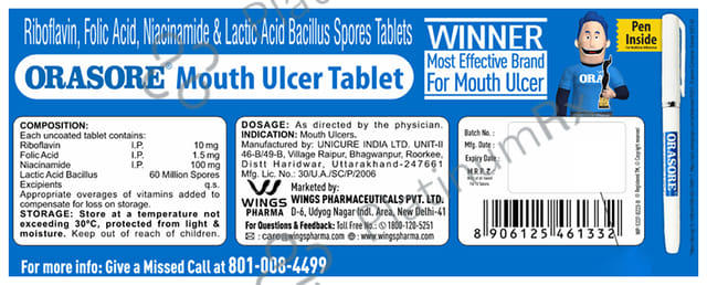 Orasore Mouth Ulcer Tablet 10s