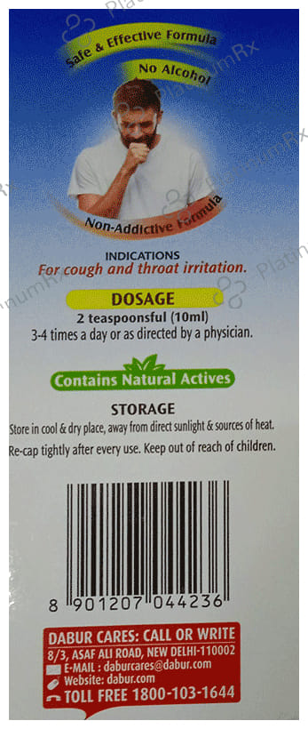 Dabur Sugar Free Honitus Honey Based Cough Syrup 200ml