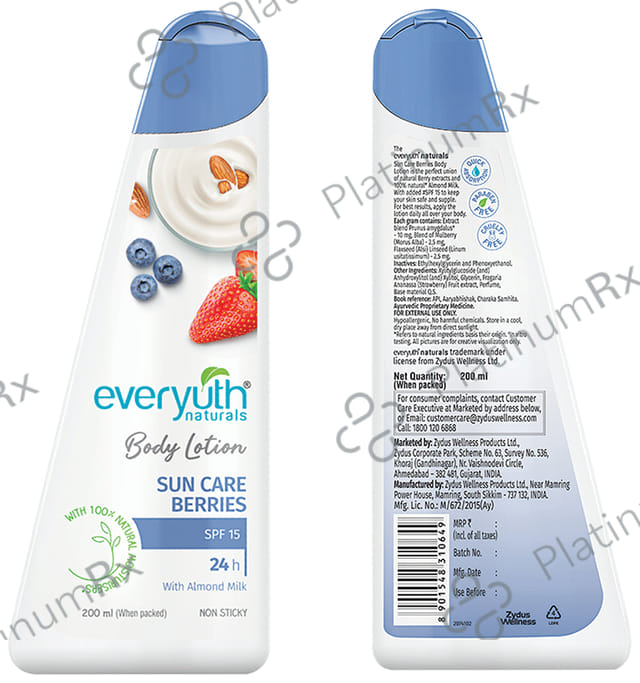 Everyuth Naturals Body Lotion Sun Care Berries SPF 15 200 ml