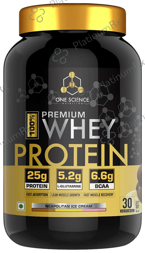 One Science Nutrition 100% Premium Whey Protein Powder Neapolitan Ice Cream 907 gm