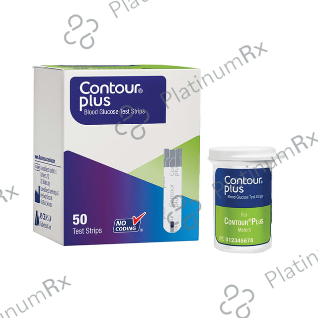 Contour Plus Blood Glucose Test Strip (Only Strips) 50s