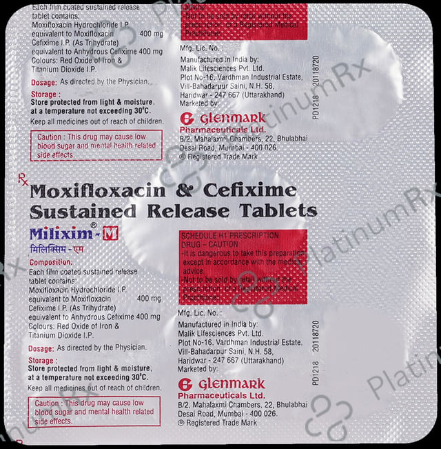 Milixim M 400/400mg Tablet SR 5s