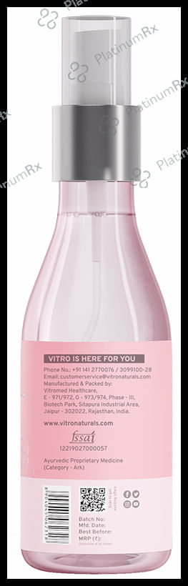 Vitro Naturals Edible Rose Water Spray Premium Gulab Jal for Face Toner, Skin Toner, Makeup Remover